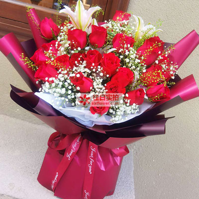 恩施30朵红玫瑰百合，做你余生故事里的人