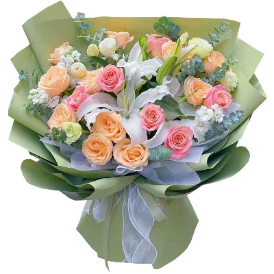 恩施18朵玫瑰混搭百合，给你无尽的温暖