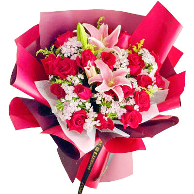 恩施18朵红玫瑰百合，永远牵手到老