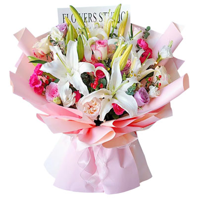 恩施11朵玫瑰百合混搭，与你相处的幸福