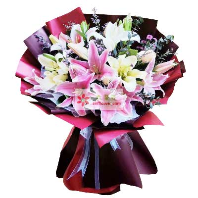 恩施8支百合花，天天开心